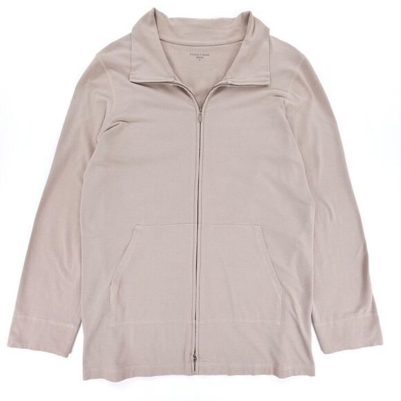 Eileen Fisher Jackets & Blazers - EILEEN FISHER Organic Cotton Minimal Sport Jacket Athleisure Taupe Lounge XL